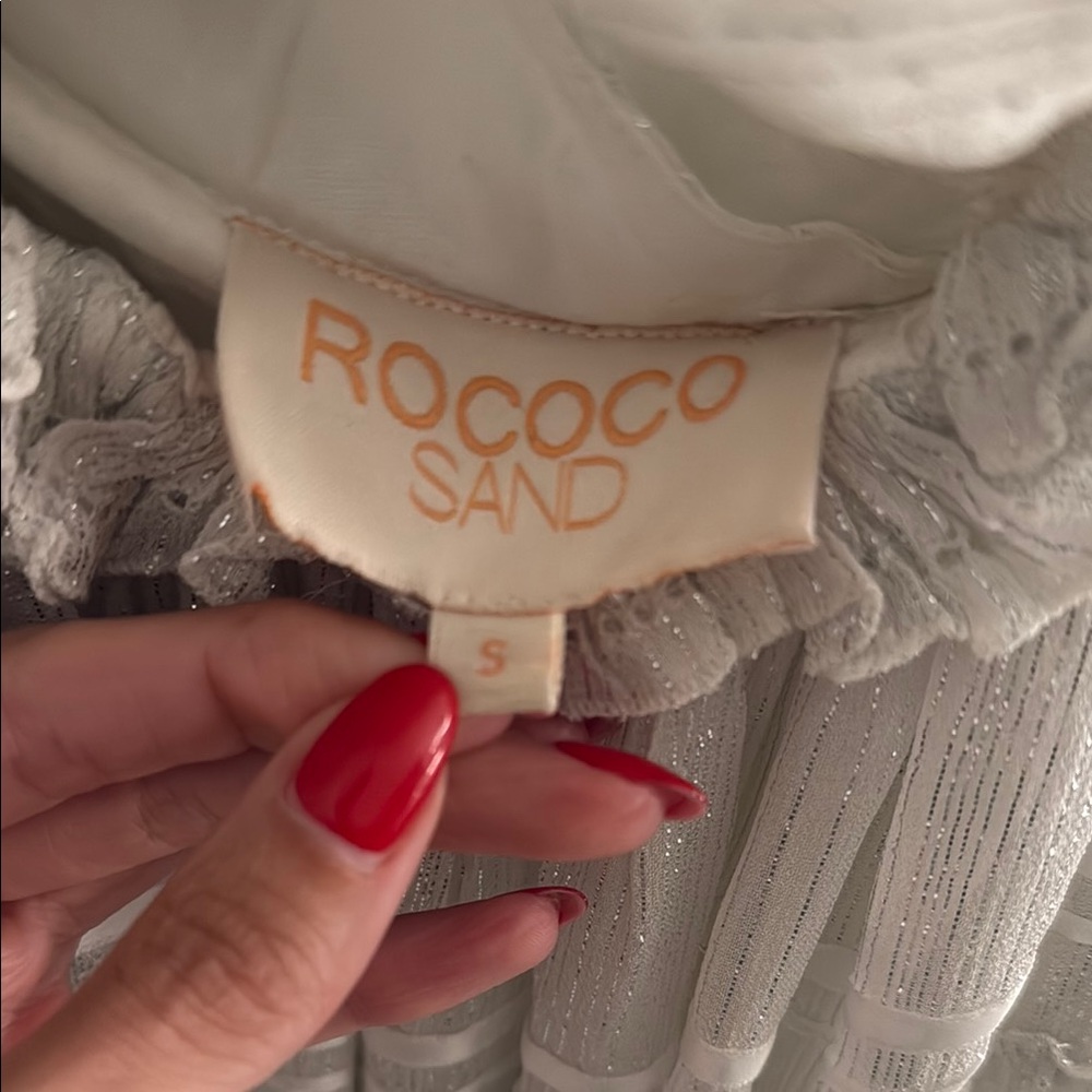 Rococo Sand Cream Halter Sundress for Weddings - Picture 4 of 5